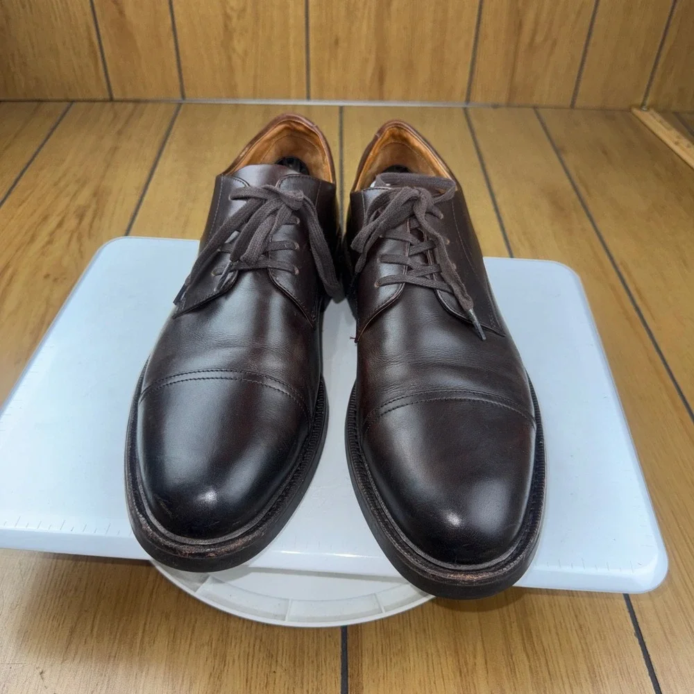 Polo Ralph Lauren Asher Captoe Brown Leather Oxford Dress Shoes Mens 13 Vibram